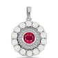 Colgante de Plata con Rubí de Madagascar y Perla blanca de agua dulce