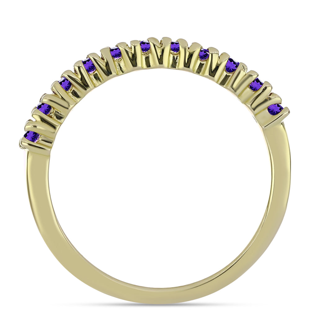 Anillo de Plata Bañada en Oro con Amatista de Marruecos 3 