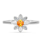 Anillo de Plata con Zafiro Padparadscha y Topacio Blanco