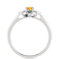 Anillo de Plata con Zafiro Padparadscha y Topacio Blanco