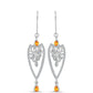 Pendientes de Plata con Zafiro Padparadscha y Topacio Blanco
