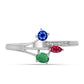 Conjunto de Plata con Rubí de Madagascar y Esmeralda de Brasil ( Pendientes +Anillo )