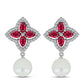 Colgante de Plata con Rubí de Madagascar y Perla blanca de agua dulce