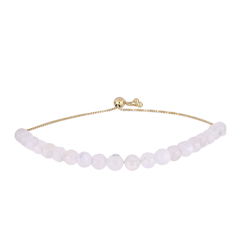 Pulsera de Plata Bañada en Oro con Piedra Lunar Arco Iris