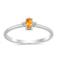 Anillo de Plata con Zafiro Padparadscha y Topacio Blanco