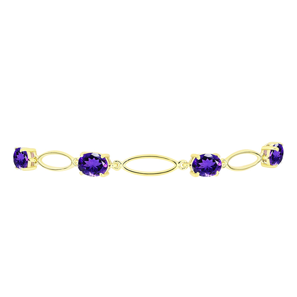 Pulsera de Plata Bañada en Oro con Amatista de Marruecos 2 