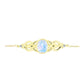 Pulsera de Plata Bañada en Oro con Piedra Lunar Arco Iris y Topacio Blanco