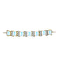 Pulsera de Plata Bañada en Oro con Piedra Lunar Arco Iris y Topacio Blanco