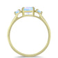 Anillo de Plata Bañada en Oro con Piedra Lunar Arco Iris