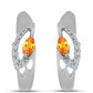 Pendientes de Plata con Zafiro Padparadscha y Topacio Blanco