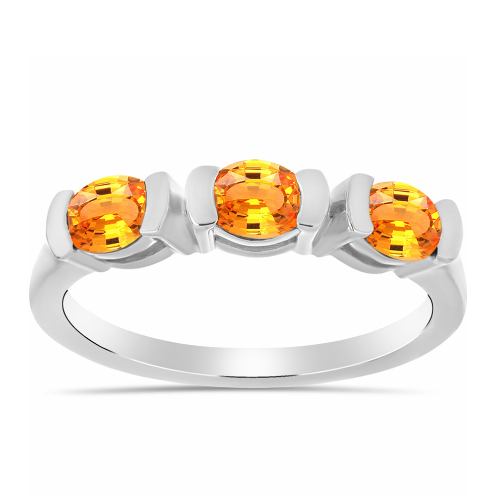 Anillo de Plata con Zafiro Padparadscha