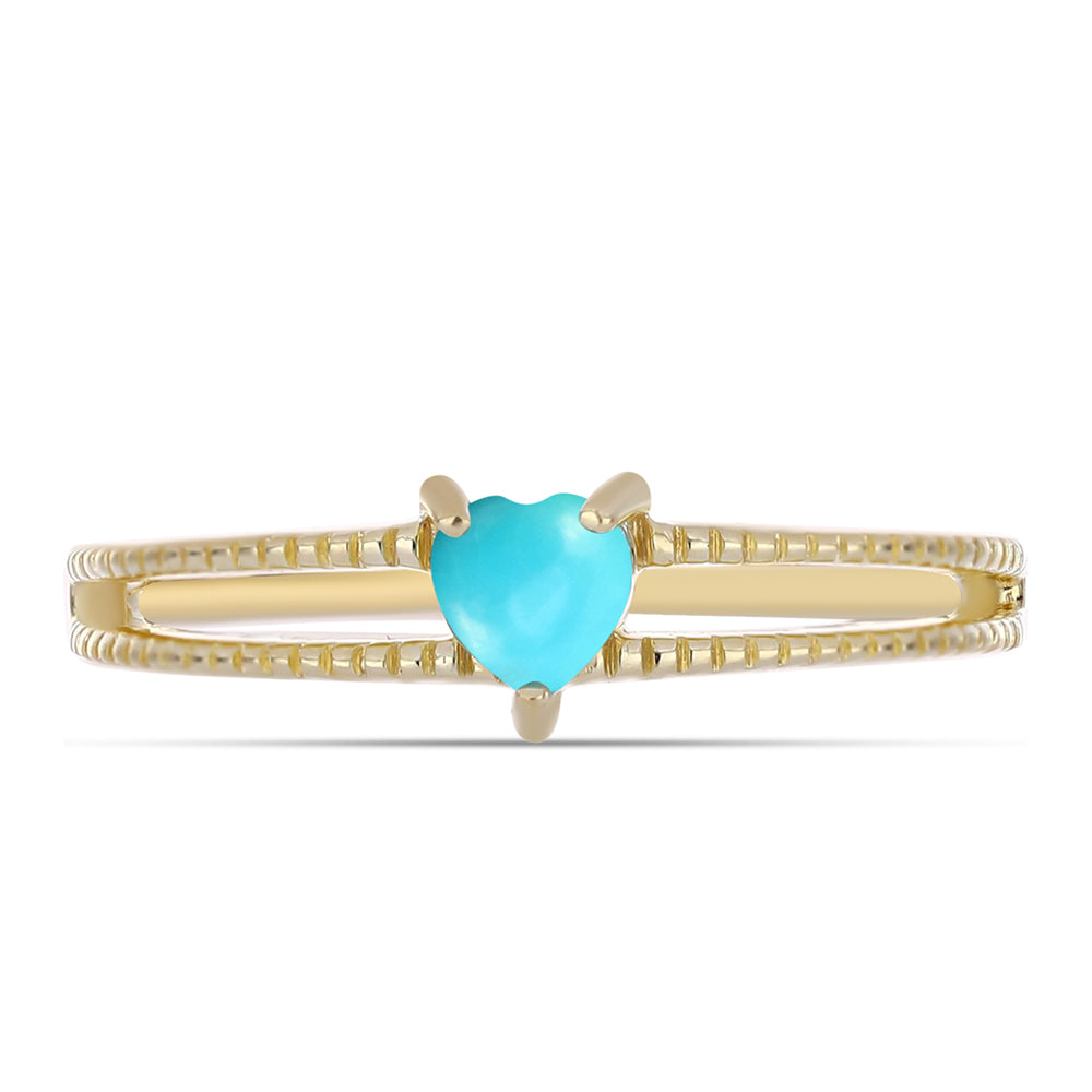 Anillo de Plata Bañada en Oro con Turquesa Bella Durmiente