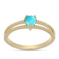 Anillo de Plata Bañada en Oro con Turquesa Bella Durmiente