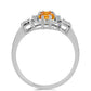 Anillo de Plata con Zafiro Padparadscha y Topacio Blanco
