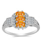 Anillo de Plata con Zafiro Padparadscha y Topacio Blanco