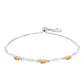 Pulsera de Plata con Zafiro Padparadscha y Topacio Blanco