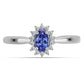 Anillo de Plata con Tanzanita AA y Topacio Blanco