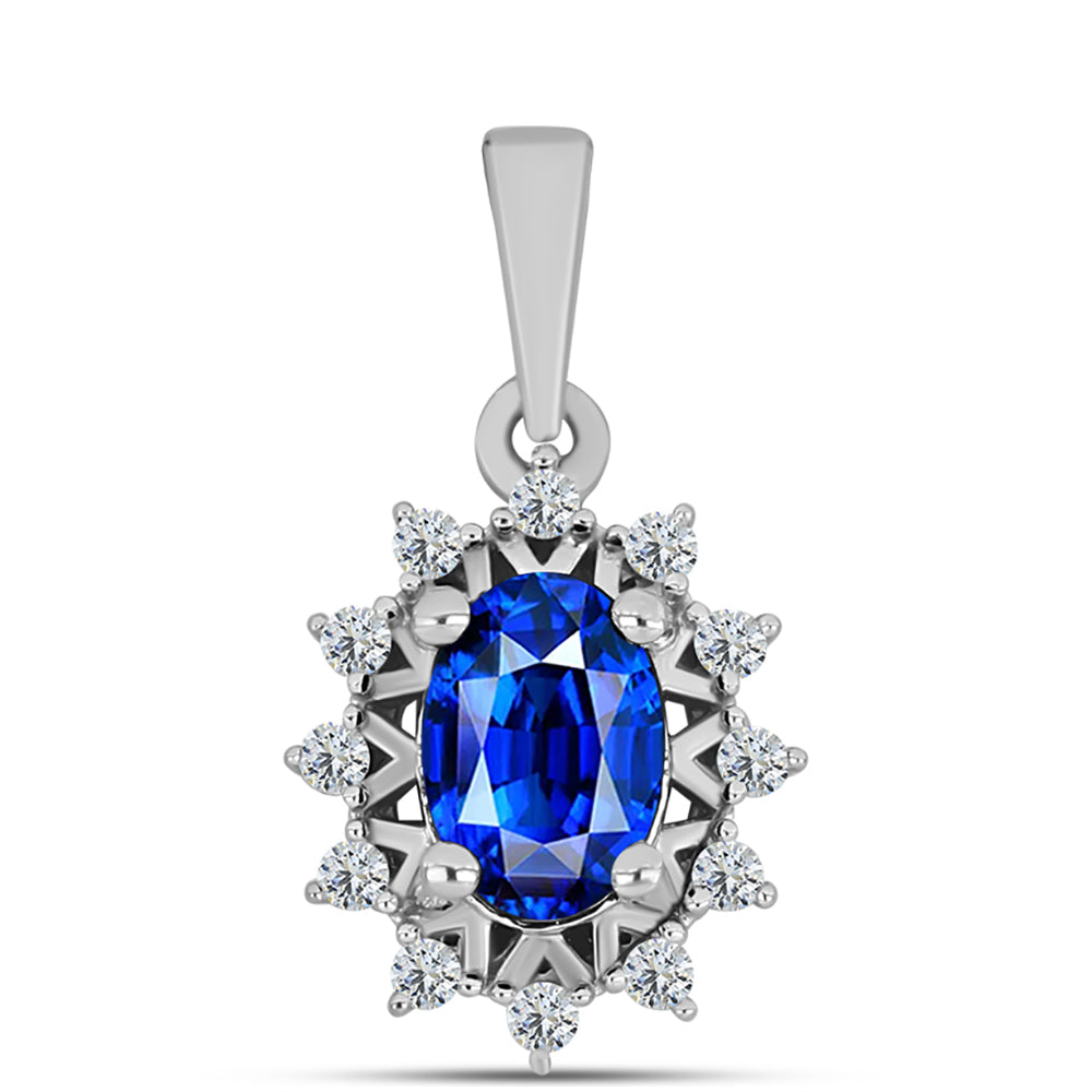 Colgante de Plata con Zafiro Azul Australiano y Topacio Blanco 1 
