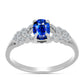 Anillo de Plata con Zafiro Azul Australiano y Topacio Blanco