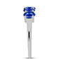Cruz Conjunto de Plata con Zafiro Azul Australiano ( Pendientes +Anillo +Colgante )