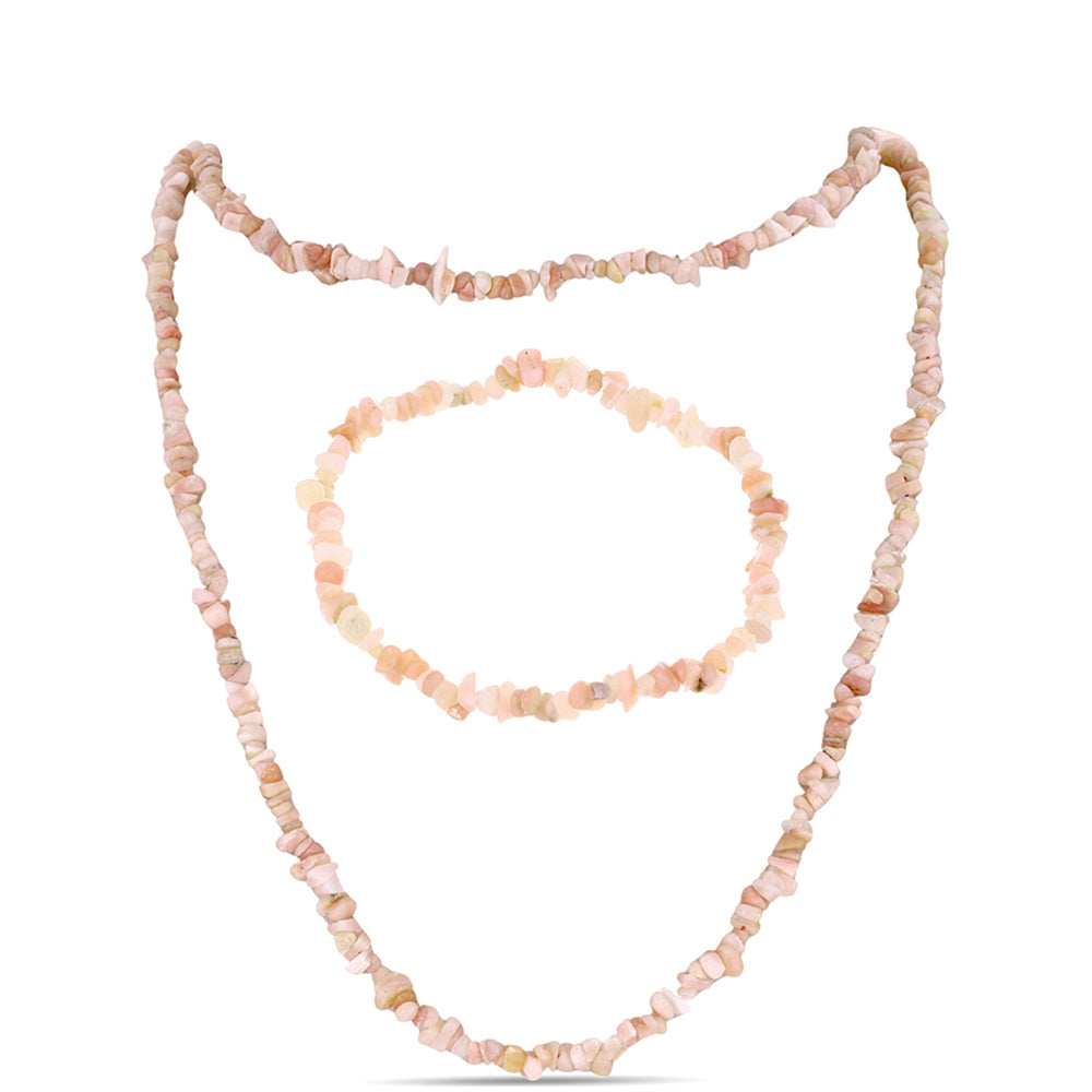 Conjunto Pepita con Ópalo Rosa de Lega Dembi ( Collar +Pulsera )