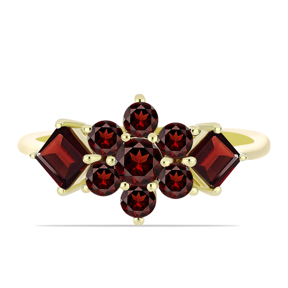 Anillo de Plata Bañada en Oro con Granate Barton 1 