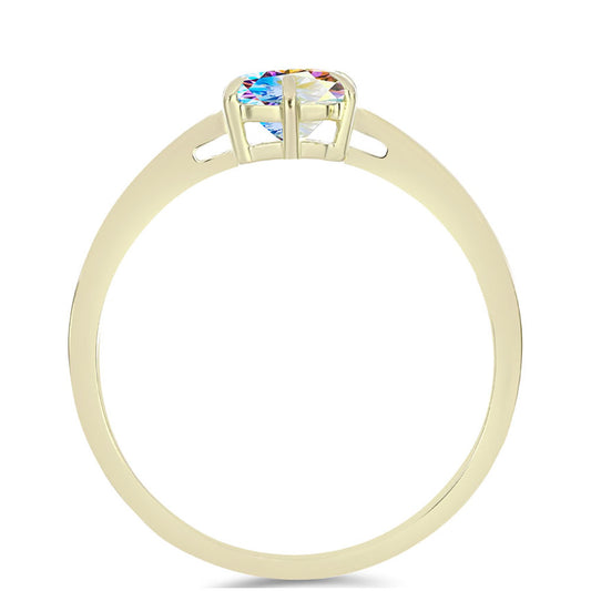 Anillo de Plata Bañada en Oro con Moisanita hielo
