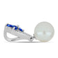 Colgante de Plata con Zafiro Azul Australiano y Perla blanca de agua dulce