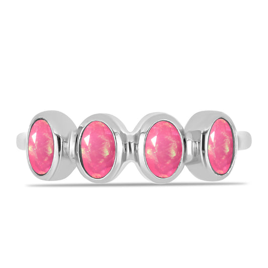 Anillo de Plata con Ópalo Rosa de Lega Dembi