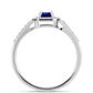 Anillo de Plata con Zafiro Azul Australiano y Topacio Blanco