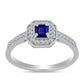 Anillo de Plata con Zafiro Azul Australiano y Topacio Blanco