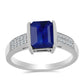 Anillo de Plata con Zafiro Azul Australiano y Topacio Blanco