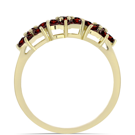 Anillo de Plata Bañada en Oro con Granate Barton