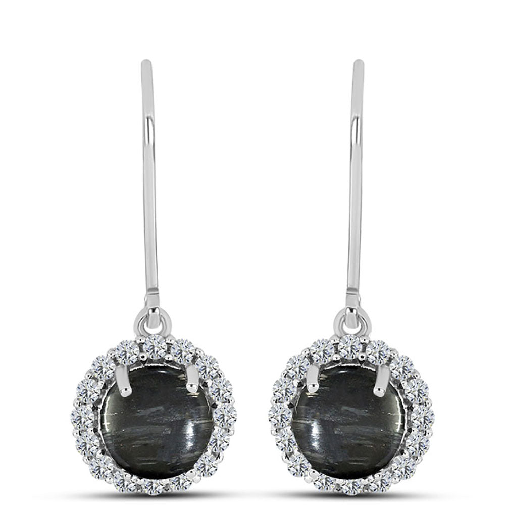 Pendientes de Plata con Jaspe Picasso y Topacio Blanco 1 