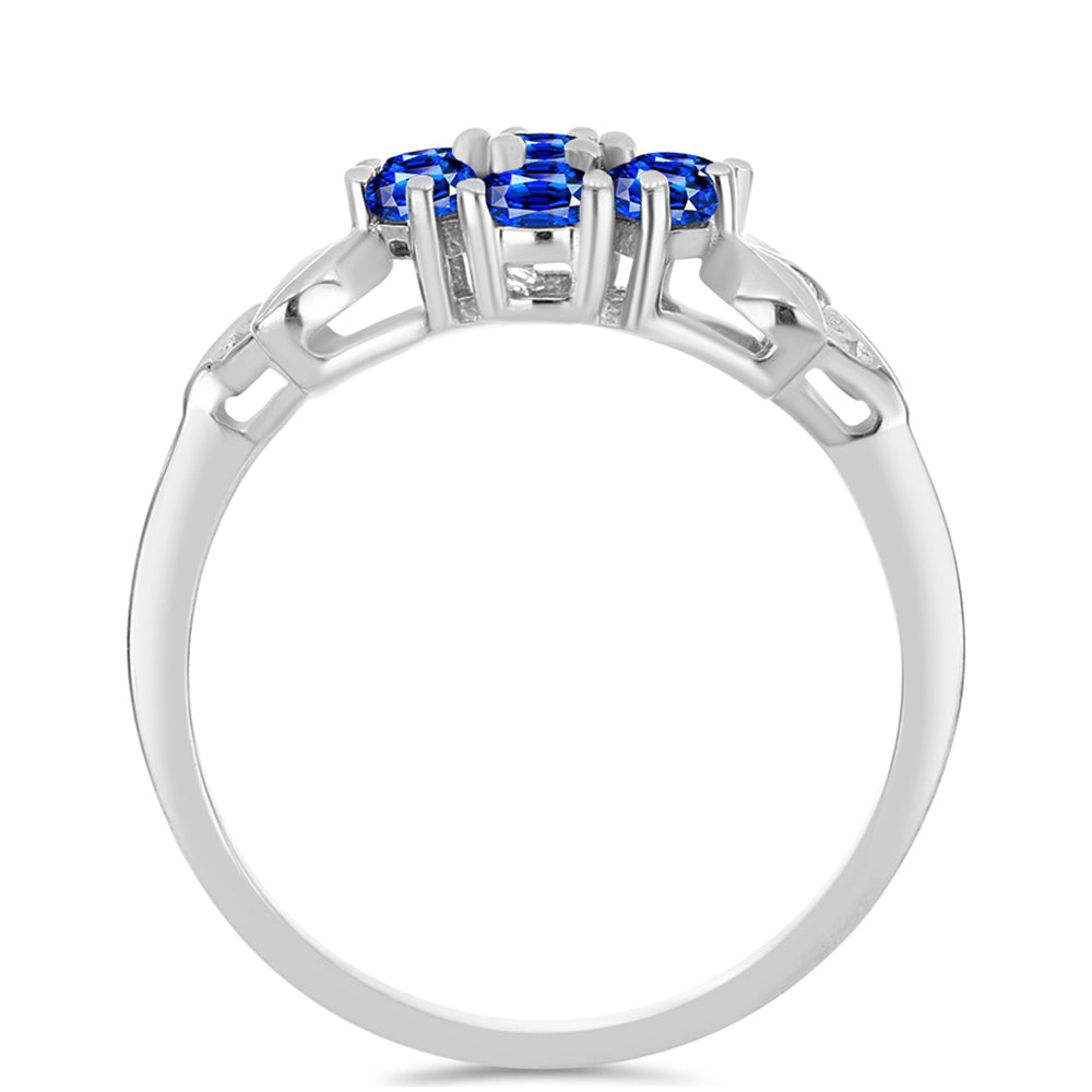 Anillo de Plata con Zafiro Azul Australiano