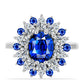Anillo de Plata con Zafiro Azul Australiano y Topacio Blanco