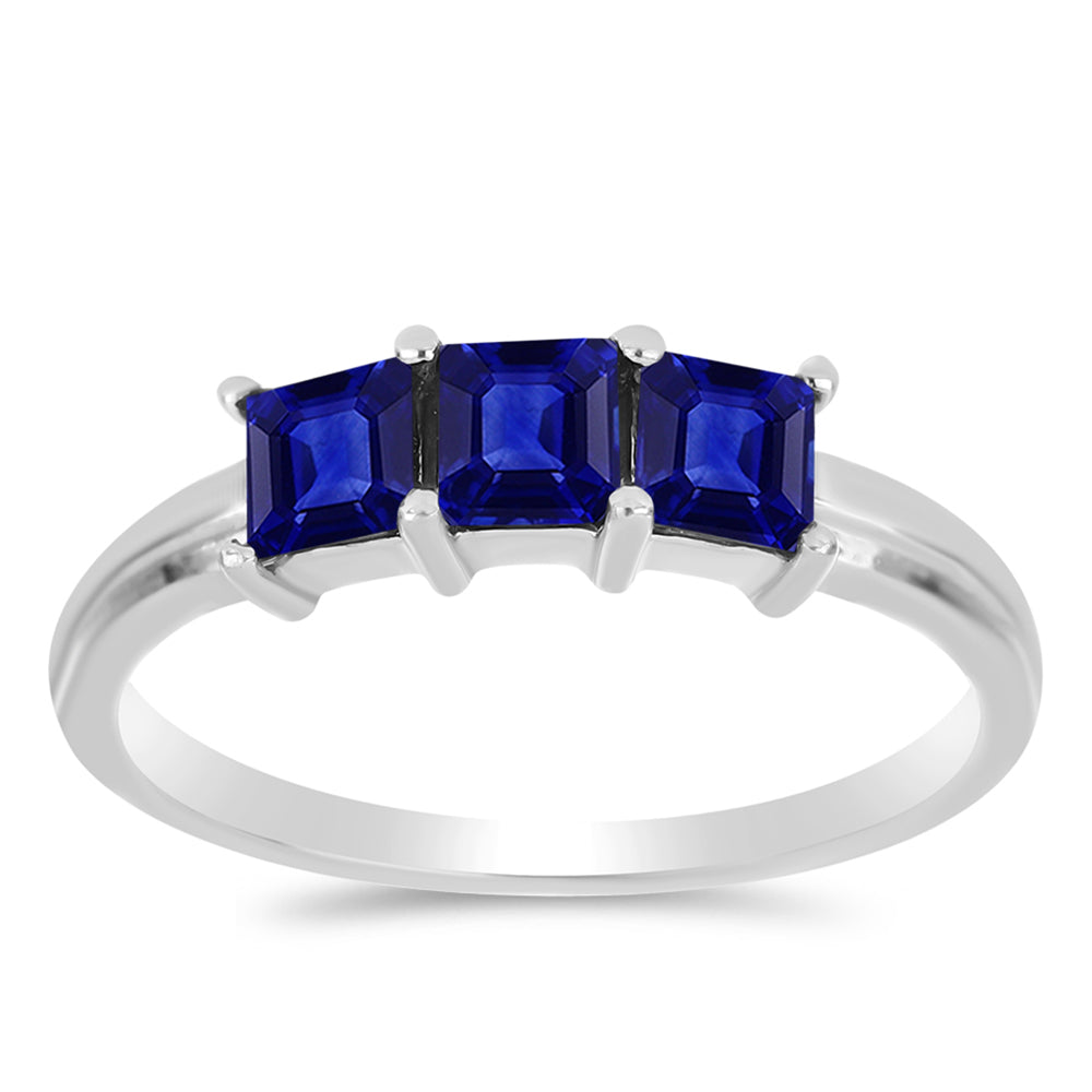 Anillo de Plata con Zafiro Azul Australiano