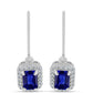 Pendientes de Plata con Zafiro Azul Australiano y Topacio Blanco
