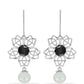 Pendientes de Plata con Jaspe Picasso y Perla blanca de agua dulce