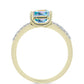 Anillo de Plata Bañada en Oro con Moisanita hielo y Topacio Blanco