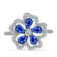 Anillo de Plata con Zafiro Azul Australiano y Topacio Blanco