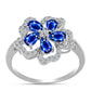 Anillo de Plata con Zafiro Azul Australiano y Topacio Blanco