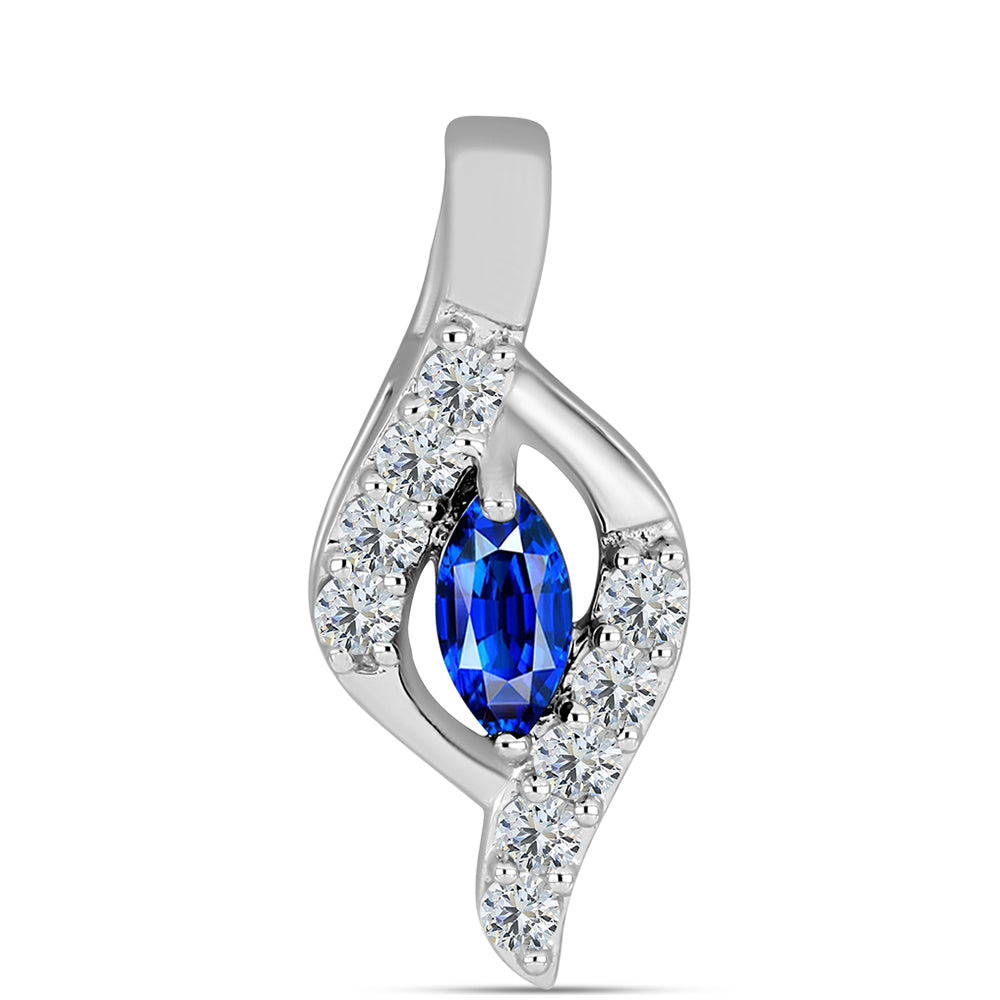 Colgante de Plata con Zafiro Azul Australiano y Topacio Blanco