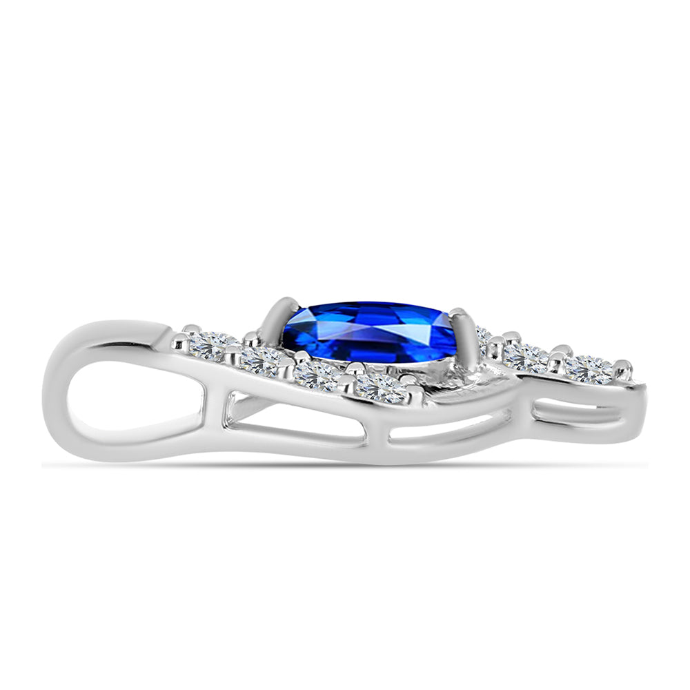 Colgante de Plata con Zafiro Azul Australiano y Topacio Blanco 2 