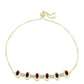 Pulsera de Plata Bañada en Oro con Granate Barton y Topacio Blanco