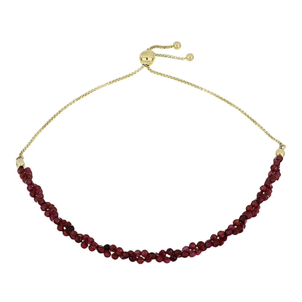 Pulsera de Plata Bañada en Oro con Granate Barton