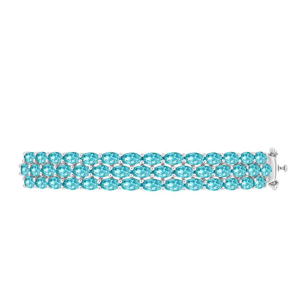 Brazalete de Plata con Cuarzo Paraiba 2 