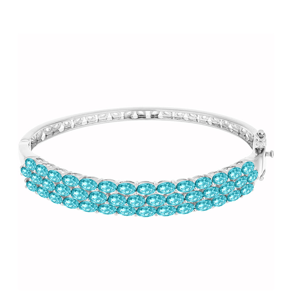 Brazalete de Plata con Cuarzo Paraiba 1 