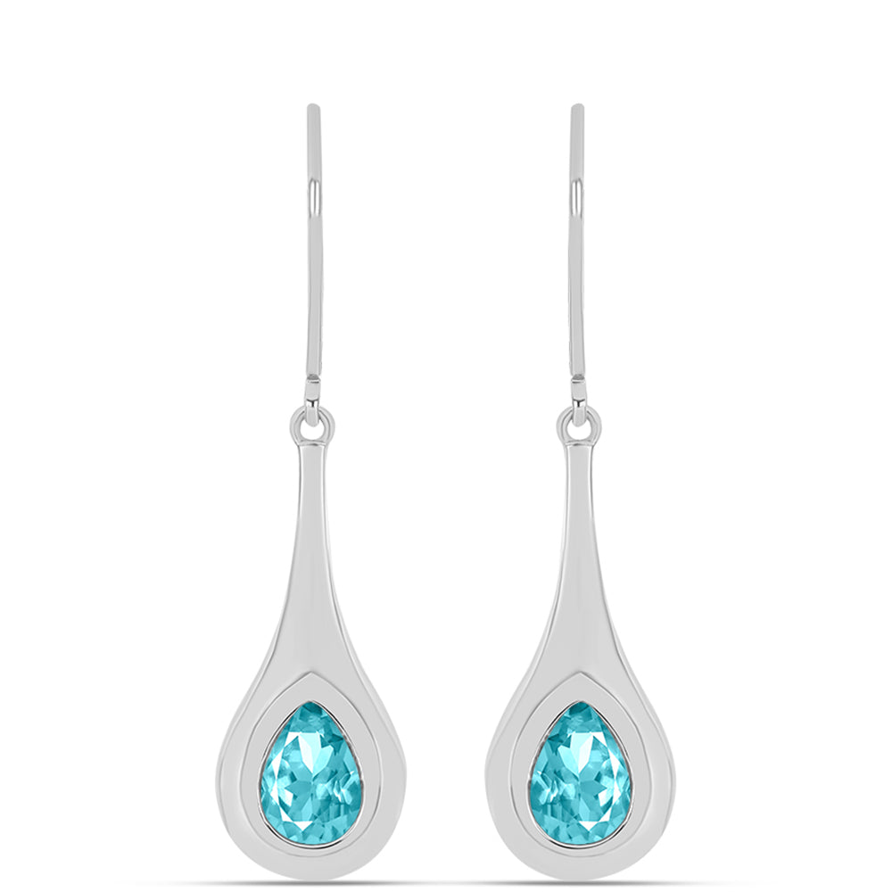 Pendientes de Plata con Cuarzo Paraiba