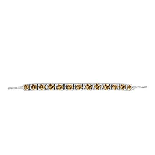 Pulsera de Plata con Moisanita Champagne